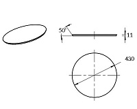 Kerama Marazzi Cono Полка круглая для консоли 43x43x1,1h см, цвет: синий CO4.VT277.431