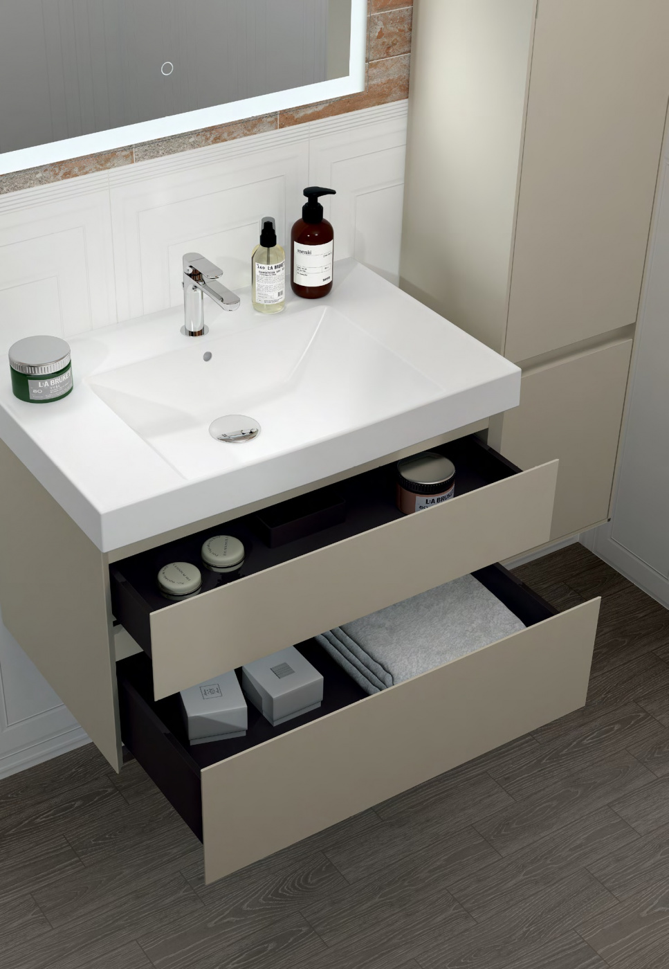 Kerama Marazzi Cubo Раковина подвесная/мебельная 80x48x18h см, цвет: белый CU.wb.80