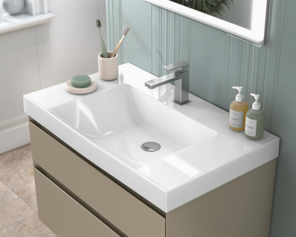 Kerama Marazzi Cubo Раковина подвесная/мебельная 80x48x18h см, цвет: белый CU.wb.80