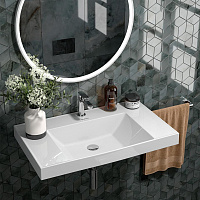 Kerama Marazzi Cubo Раковина подвесная/мебельная 80x48x18h см, цвет: белый CU.wb.80