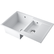 Omoikiri Daisen 78-2T-WH Кухонная мойка Tetogranit 78x51 см, цвет: белый 4993530