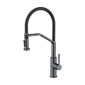 Omoikiri Makkari 2 Plus-SB-GM-BL Смеситель для кухни с гибким изл. и подкл. фил., вор. ст./ч. 4994497