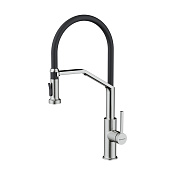 Omoikiri Makkari 2 Plus-SB-BN-BL Смеситель для кухни с гибким изл. и подкл. фил., н. сталь/ч. 4994494