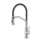 Omoikiri Makkari 2 Plus-SB-C-BL Смеситель для кухни с гибким изл. и подкл. фил., хром/черный 4994493