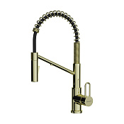 Omoikiri Mikawa 2 Plus-LG Смеситель для кухни с гибким изл. и подкл. фильтра, светлое золото 4994453