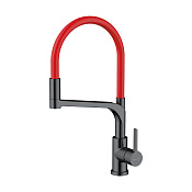 Omoikiri Sinto 2 Plus-GM-R Смеситель для кухни с гибким изл. и подкл. фильтра, вор. сталь/кр. 4994467