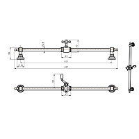 Boheme Medici Душевая штанга 70 см с держателем для душа, цвет: bronze 418