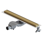 Boheme Premium Linear Трап линейный 60 см, с решеткой со щелью для воды и сифоном, цвет: matt gold 982-60-MG