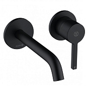 Kludi Nova Fonte Pura Смеситель для раковины встраив., внешняя часть, излив 18 см, цвет: черн. мат. 202443915