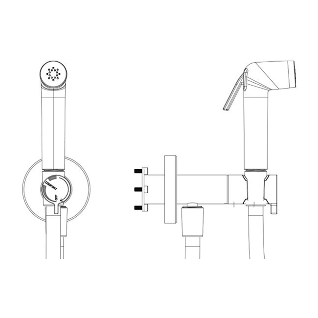 Almar Shut Off Внешняя часть гигиенического душа с прогрессивным смесителем, цвет: nickel brushed E136009.NB