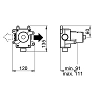 Almar High Flow Запорный вентиль с термостатом, внутренняя часть на 1 потребитель E175501