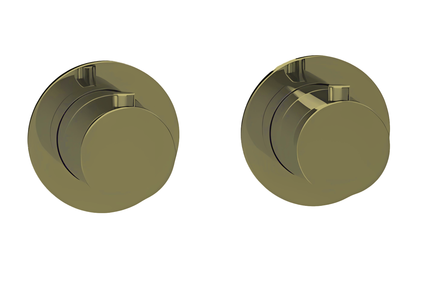Almar Modular Round Термостат для душа, внешняя часть на 2 потребителя, цвет: brushed high brass E180132.HB