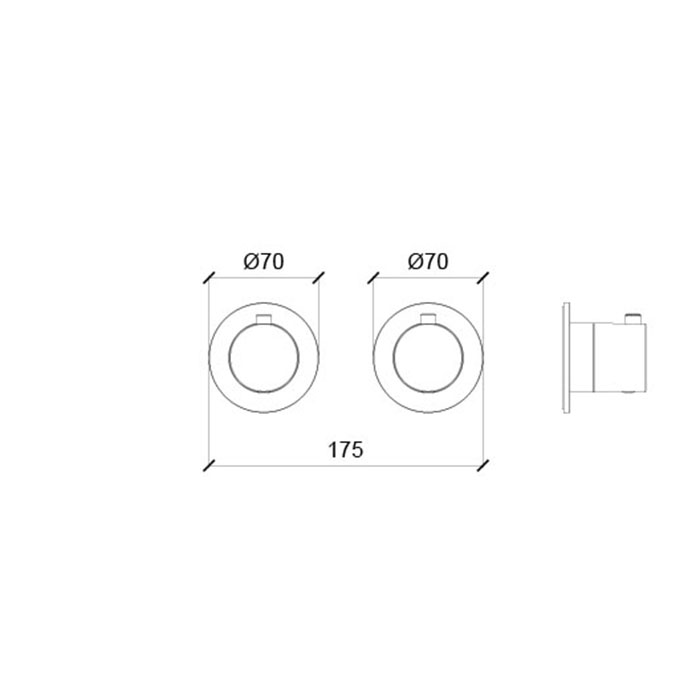 Almar Modular Round Термостат для душа, внешняя часть на 2 потребителя, цвет: brushed high brass E180132.HB