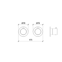 Almar Modular Round Термостат для душа, внешняя часть на 2 потребителя, цвет: matt black E180132.MB