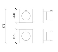 Almar Modular Square Термостат для душа, внешняя часть на 2 потребителя, цвет: chrome E180182.CR