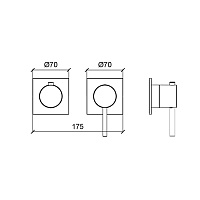 Almar Modular Square Смеситель для душа, внешняя часть на 2 потребителя, цвет: chrome E180191.CR