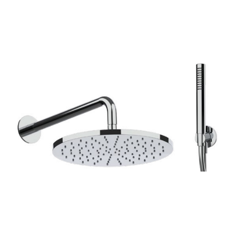 Almar Round Душевой комплект настенный: верхний и ручной душ, держатель 35 см, вывод, цвет: chrome E221008.CR