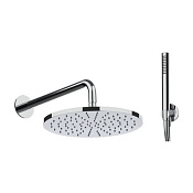 Almar Round Душевой комплект настенный: верхний и ручной душ, держатель 35 см, вывод, цвет: chrome E221008.CR