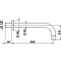 Cisal Излив настенный для ванны 20 см, цвет: chrome ZA00325021