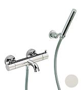 Cisal Less New Смеситель термостатический для ванны накладной, с душевым комплектом, цвет:snow white LND230164Q