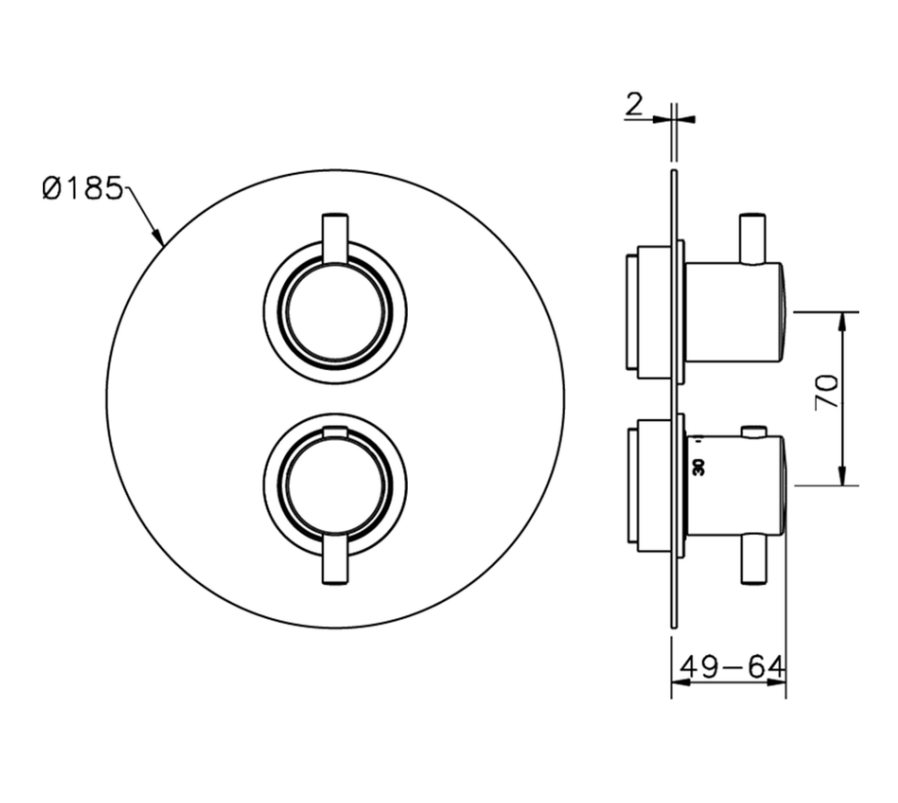 Cisal Less New Смеситель термостатический для душа встраиваемый на 2 потребителя, цвет: snow white LN0181004Q