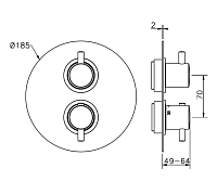 Cisal Less New Смеситель термостатический для душа встраиваемый на 2 потребителя, цвет: snow white LN0181004Q