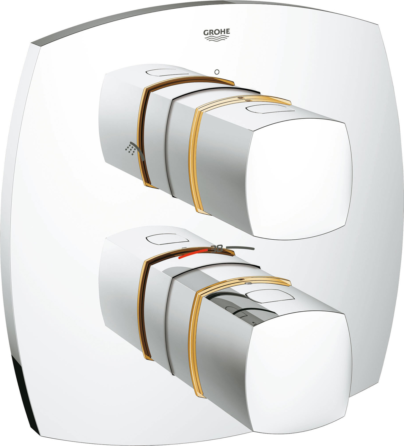 Grohe Grandera Термостатический смеситель для душа встраиваемый, цвет: хром/золото 19937IG0