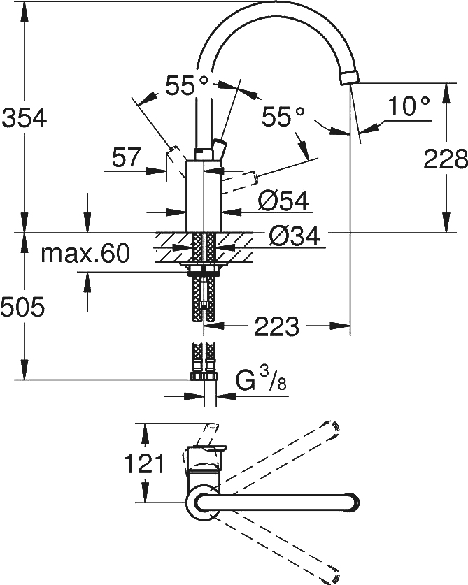 Grohe Feel Смеситель для кухни, цвет: суперсталь 32670DC0