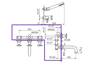 Nicolazzi Doccia Внутренняя часть смесителя для ванны на 4 отверстия, c картриджами DX+DX C2203DX