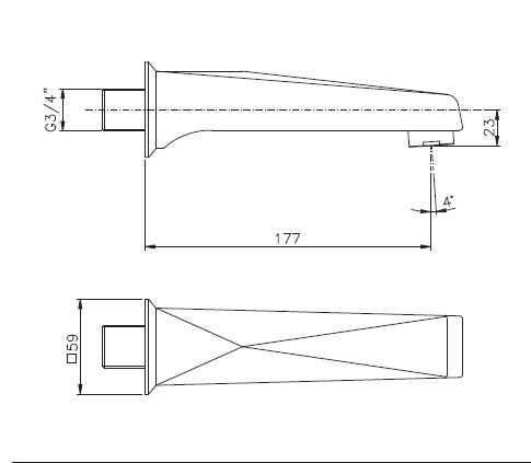 Nicolazzi Doccia Излив настенный для ванны, цвет: хром C1003CR