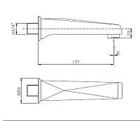 Nicolazzi Doccia Излив настенный для ванны, цвет: хром C1003CR