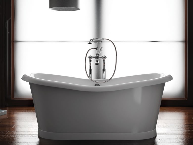 Burlington Admiral Акриловая ванна отдельностоящая 178х89 см, перелив по центру, цвет: белый глянец ET6C