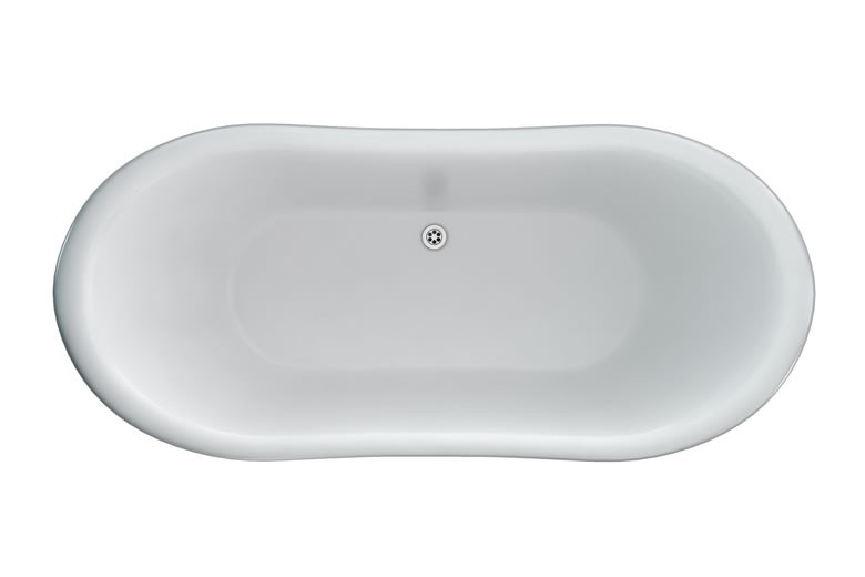 Burlington Admiral Акриловая ванна отдельностоящая 164х70,5 см, перелив по центру, цвет: белый глянц ET5C