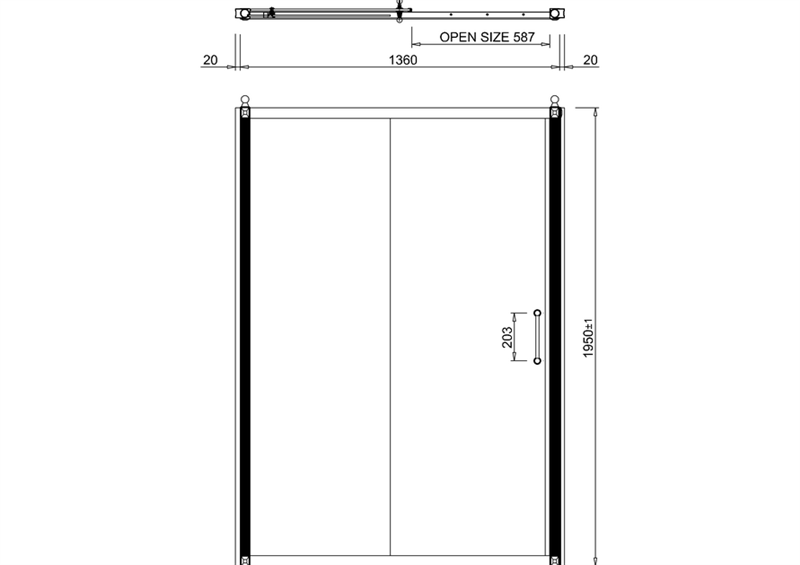 Burlington Душевая дверь 140х195h см, цвет профиля хром глянцевый/ цвет стекла прозрачное C8S