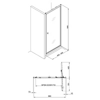 Burlington Infold Душевая дверь 90х195h см, цвет профиля хром глянцевый/ цвет стекла прозрачное CAIDSC0900