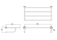 Burlington Gold Полка для полотенец 60х32,3 см, подвесная, цвет: золото глянцевое A46 GOL