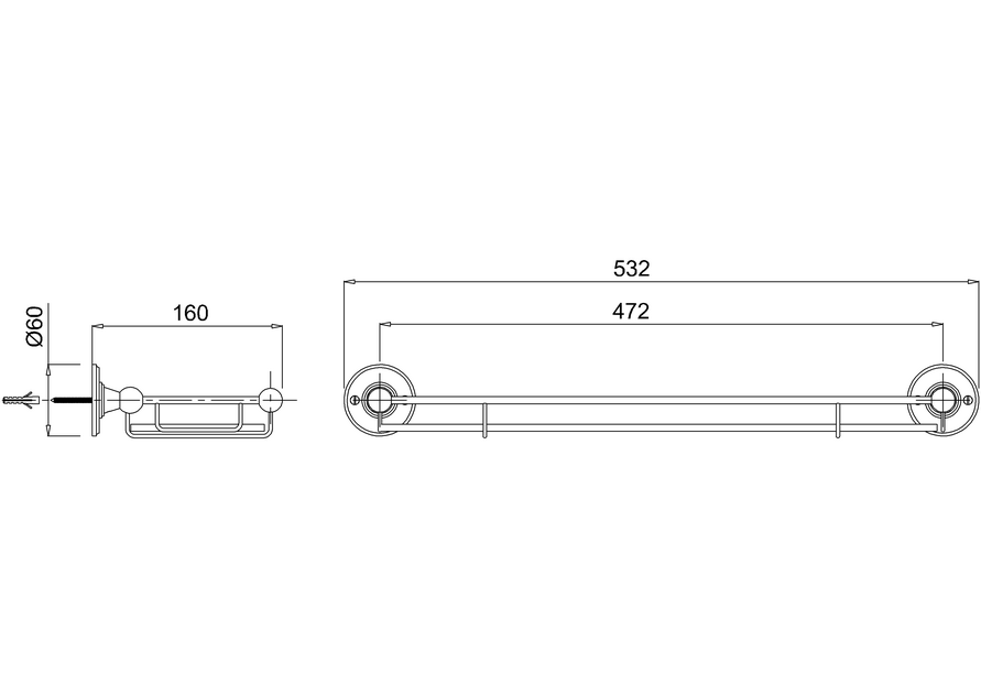 Burlington Gold Стеклянная полка 53,2х16 см, подвесная, стеклянная, цвет: золото глянцевое A18 GOL