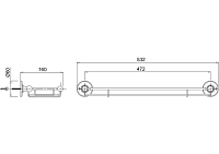 Burlington Gold Стеклянная полка 53,2х16 см, подвесная, стеклянная, цвет: золото глянцевое A18 GOL