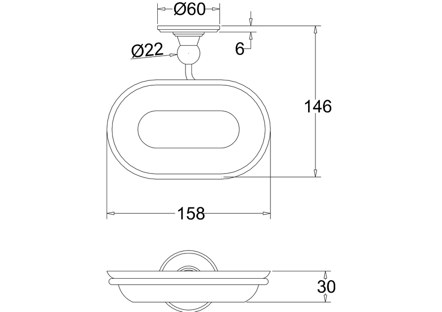 Burlington Gold Мыльница с керамической чашей, подвесная, цвет: золото глянцевое A1 GOL