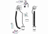 Burlington Слив-перелив для ванны с гибкой подводкой, цвет: хром глянцевый W3