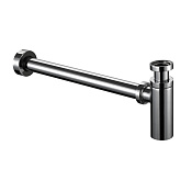 Burlington Сифон для раковины латунный, с плоским дном, цвет: хром глянцевый W13
