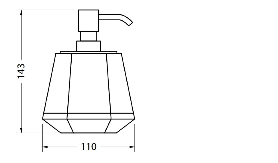 Burlington Дозатор жидкого мыла, настольный, хрустальная колба, цвет: хром глянцевый A20C CHR
