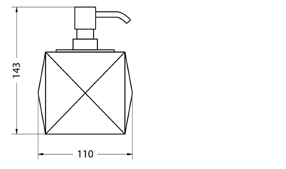 Burlington Дозатор жидкого мыла, настольный, хрустальная колба, цвет: хром глянцевый A21C CHR