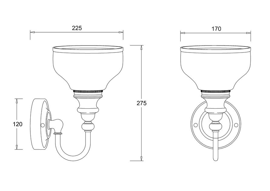 Burlington Arcade Светильник настенный с плафоном из матового стекла, цвет: хром глянцевый EL/BL21