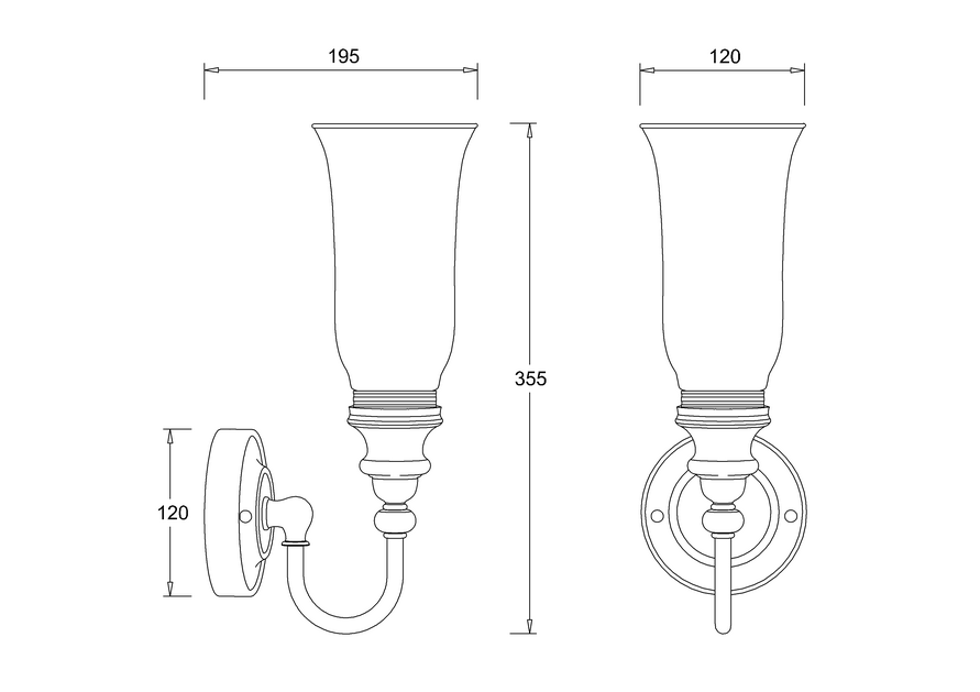Burlington Светильник настенный с плафоном из прозрачного стекла, цвет: хром глянцевый BL24