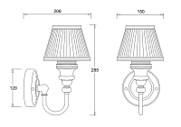 Burlington Светильник настенный с серебристым плиссированным абажуром, цвет: хром глянцевый EL/BL25
