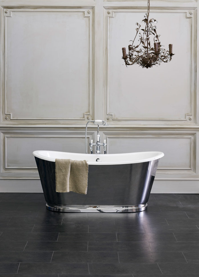 Burlington Balthazar Ванна отдельностоящая 167,5х78,1 см, перелив по центру, цвет: белый/хром глянец N25CS