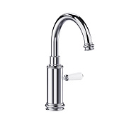 Burlington Смеситель для раковины на 1 отверстие, излив 19,9h см, цвет: хром/белый глянцевый T64