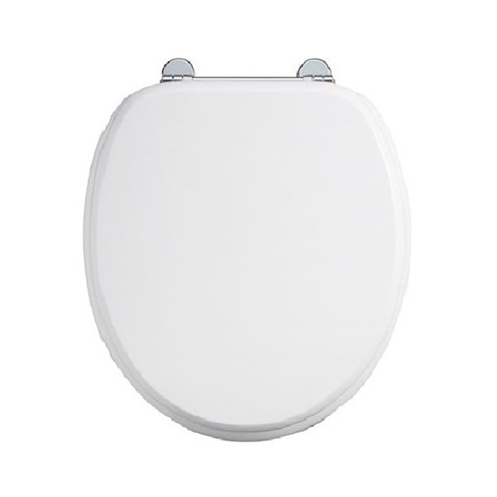 Burlington Savoy Крышка-сиденье для унитаза, без микролифта, крепление хром, цвет: белый глянцевый RS60