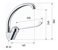 Remer Kiss Смеситель для раковины, без донного клапана, высота излива 24 см, цвет: cromo K42LL